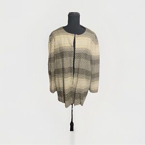 Ming Wang Striped Knit Cardigan XL